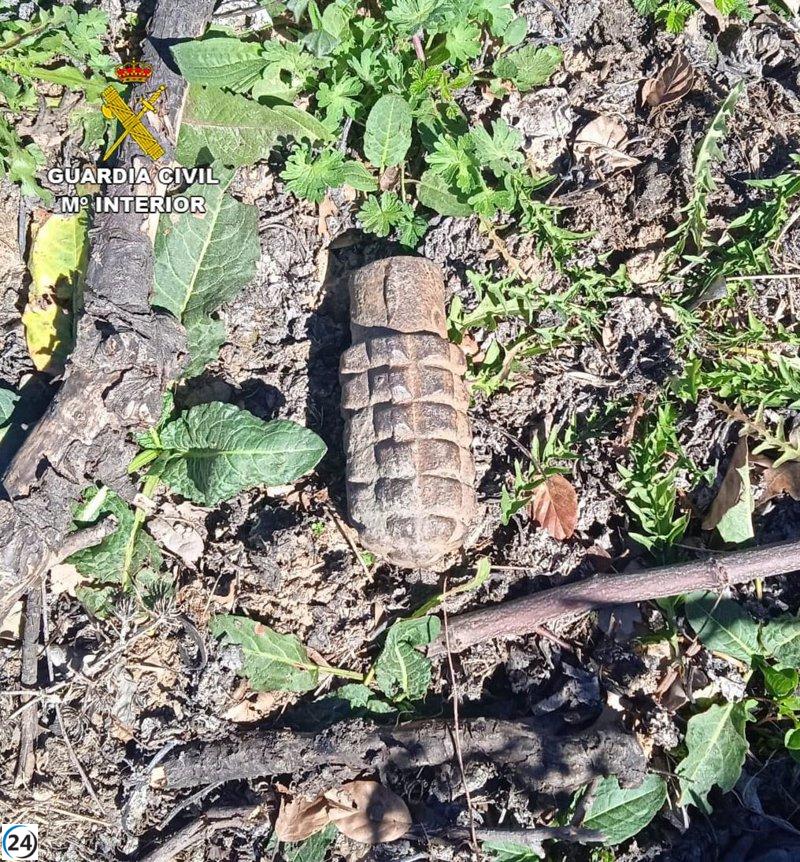 Granada de la Guerra Civil desactivada en Campillejo mantenía su carga explosiva.