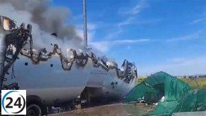 El incendio en la cola de un Airbus 330 en Ciudad Real ha sido controlado.