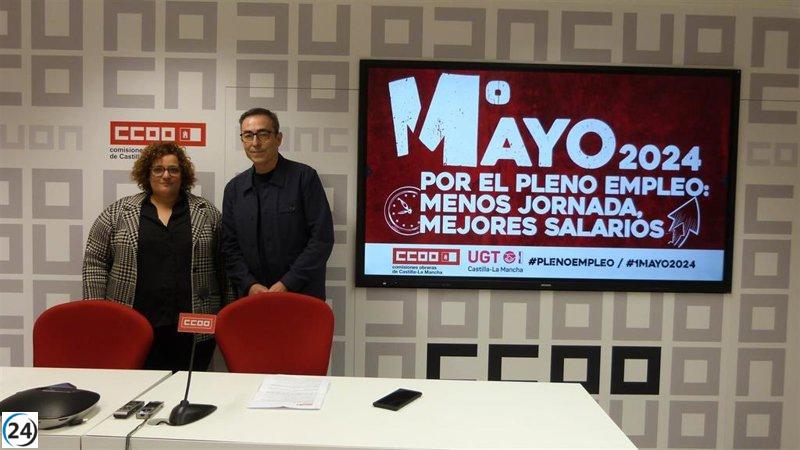 Sindicatos convocan manifestaciones el 1º de mayo en C-LM por pleno empleo y salarios justos