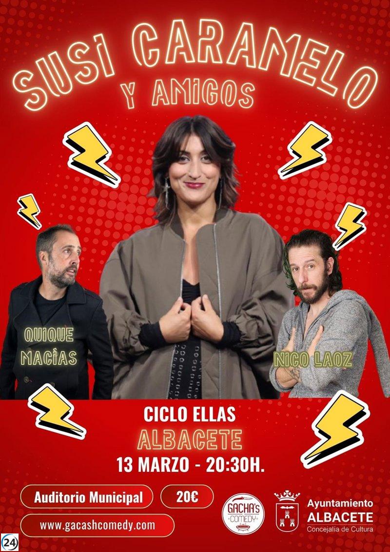 Susi Caramelo encabeza una noche de comedia en Albacete dentro del Festival Gachas Comedy.