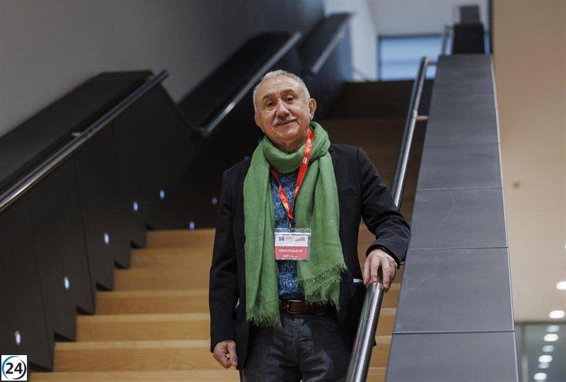 Pepe Álvarez lidera el IX Congreso Regional de UGT en Toledo este miércoles.