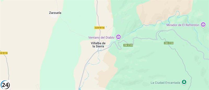 Accidente en Villalba de la Sierra: practicante de barranquismo se cae durante la actividad.