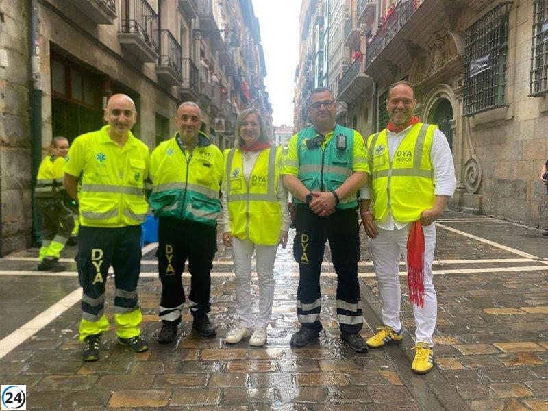 Hombre de Albacete sufre una contusión en la rodilla durante los Sanfermines.