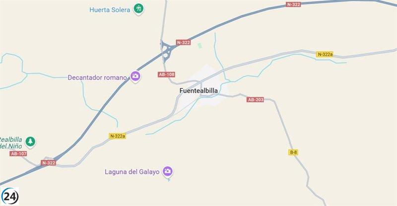 Accidente en la AB-108: Fallece un hombre y otro está herido tras salirse un coche de la carretera en Fuentealbilla.