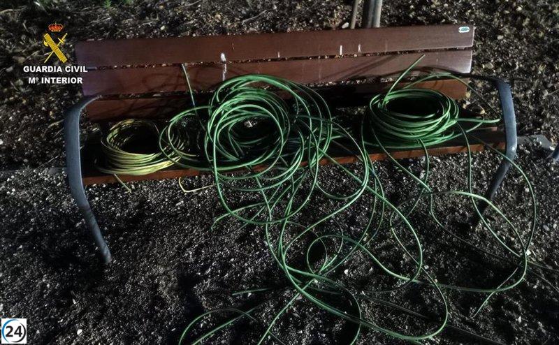 Capturan a dos ladrones en Alovera robando cableado de la iluminación pública.