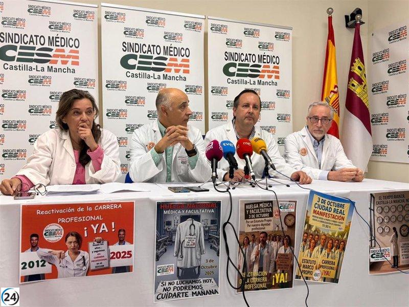 Más de 4,000 médicos en C-LM se preparan para una huelga el 3 de octubre en demanda de mejores condiciones laborales.