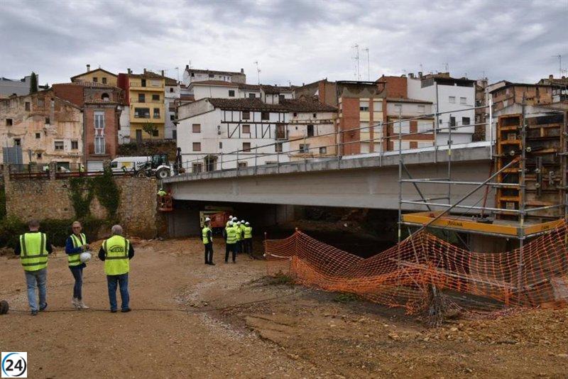 Avanza la reconstrucción del puente de Landete tras su destrucción en la dana de 2024.