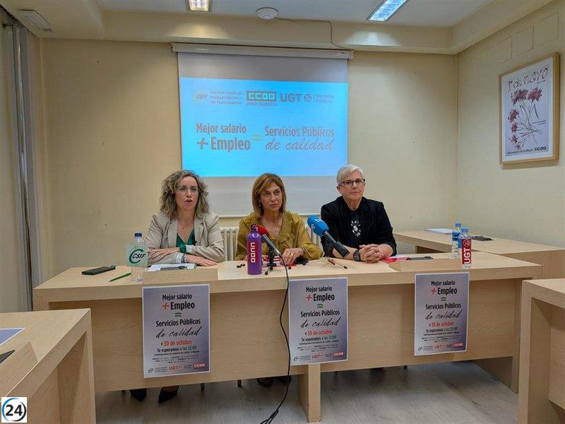 Sindicatos salen a las calles en C-LM este jueves por mejoras en los derechos de los empleados públicos ante el abandono gubernamental.