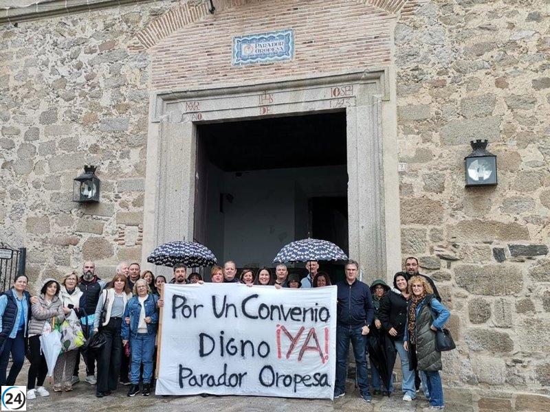 Trabajadores de los nueve Paradores de C-LM protestan por condiciones laborales inadecuadas.