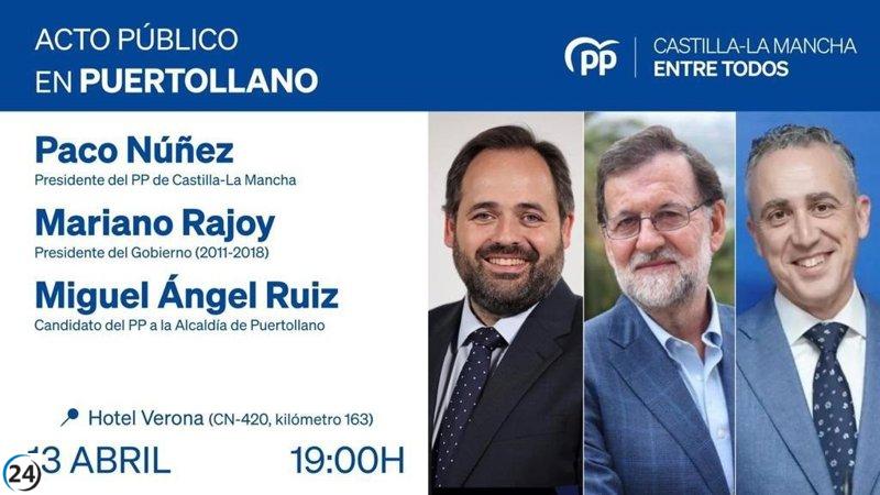 Rajoy se une a Núñez este jueves en acto de campaña en Puertollano.