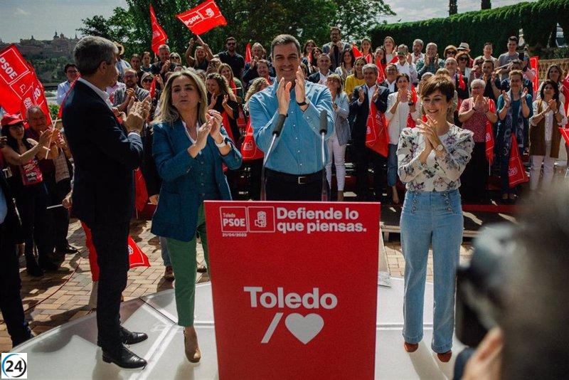 Sánchez activa campaña del PSOE en Toledo y augura victoria en la ciudad, provincia y región.