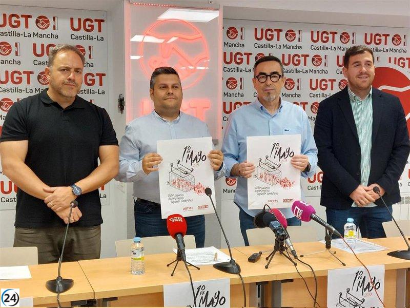 CCOO y UGT instan a la clase trabajadora de CLM a manifestarse el 1 de mayo por mejoras salariales y precios más bajos.