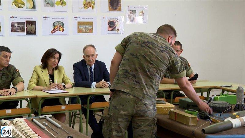 Militares ucranianos en Toledo se entrenan en desminado para la contraofensiva contra Rusia.