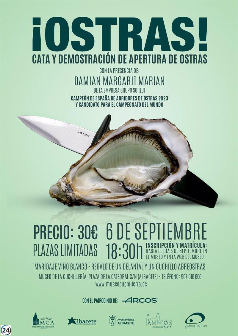 Campeón nacional de apertura de ostras exhibirá su destreza en el Museo de la Cuchillería.