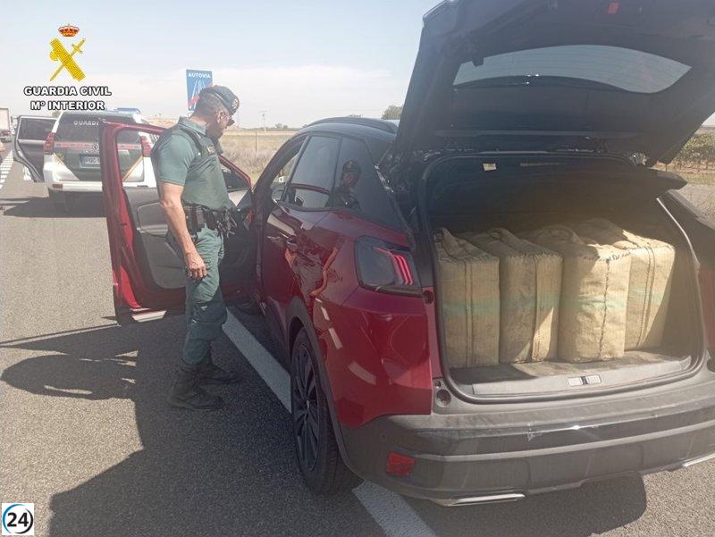 Pareja detenida en Membrilla (Ciudad Real) con 178 kilos de hachís en su vehículo