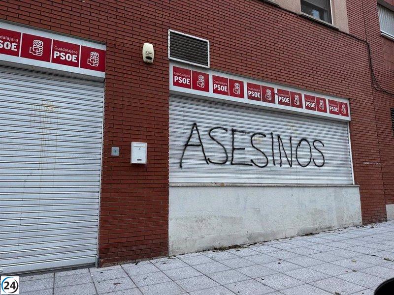 Policía descubre al responsable de vandalizar sede del PSOE en Guadalajara