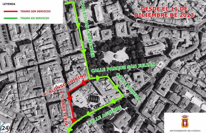 Las calles Alonso Chirino y Carretería de Cuenca quedan excluidas para el tráfico de autobuses y taxis a partir de hoy.